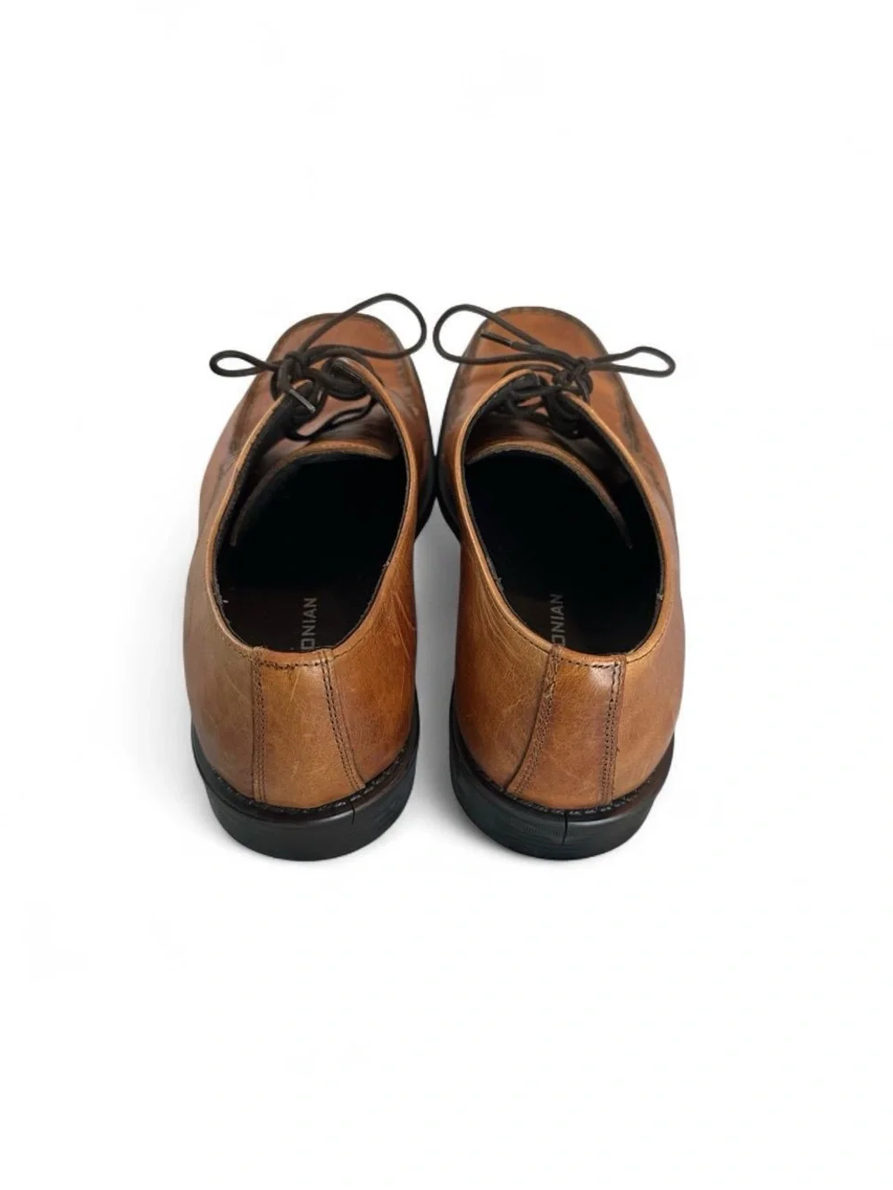 Men's 9.5 Brown Leather Lace Up Casual Dress Shoes